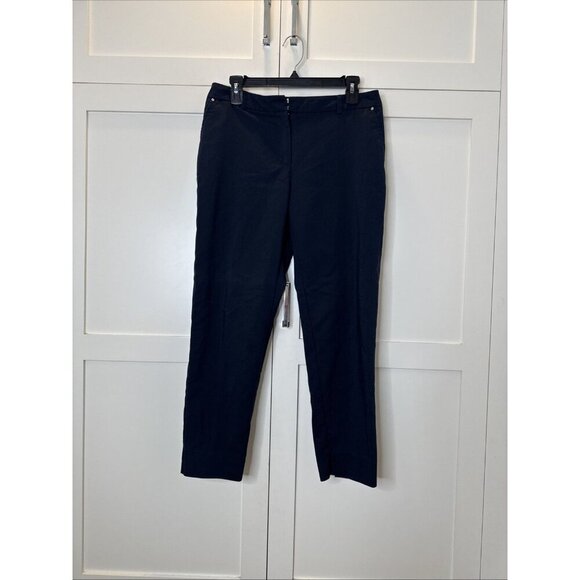 Jones New York Grace Ankle Pants Size 6 Women's Slim Fit Navy Blue - Picture 9 of 14